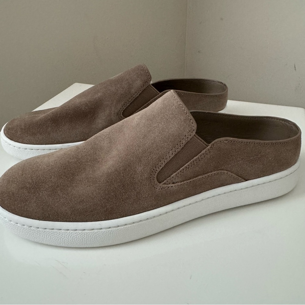 Vince slip on sneakers taupe suede. Size 5. NWT